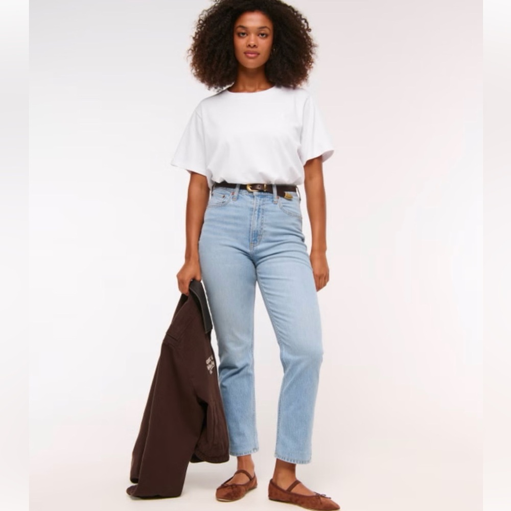 Abercrombie The Ankle Straight Ultra High Rise Jeans 31 Curve Love